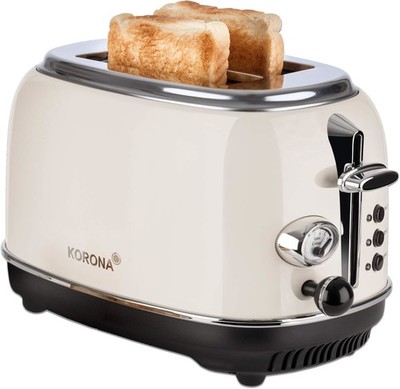 KORONA Retro Toaster 21666 Doppelschlitztoaster 815W Auftau-Funktion creme NEU