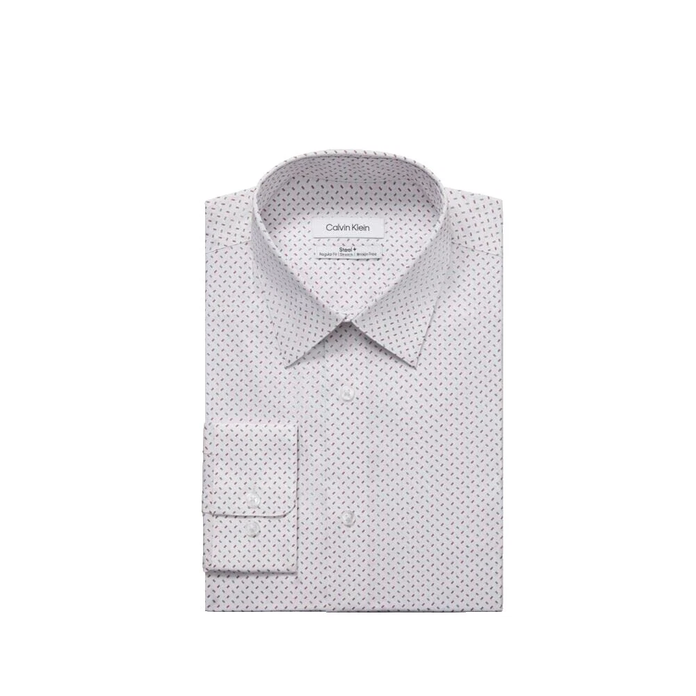 Calvin Klein Cotton Blend Geometric Dress Shirts for Men