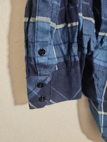Westbound Flannel Shirt Womens Medium Plaid Blue Gray Long Sleeve 3 BUTTON NEW - Picture 3 of 10