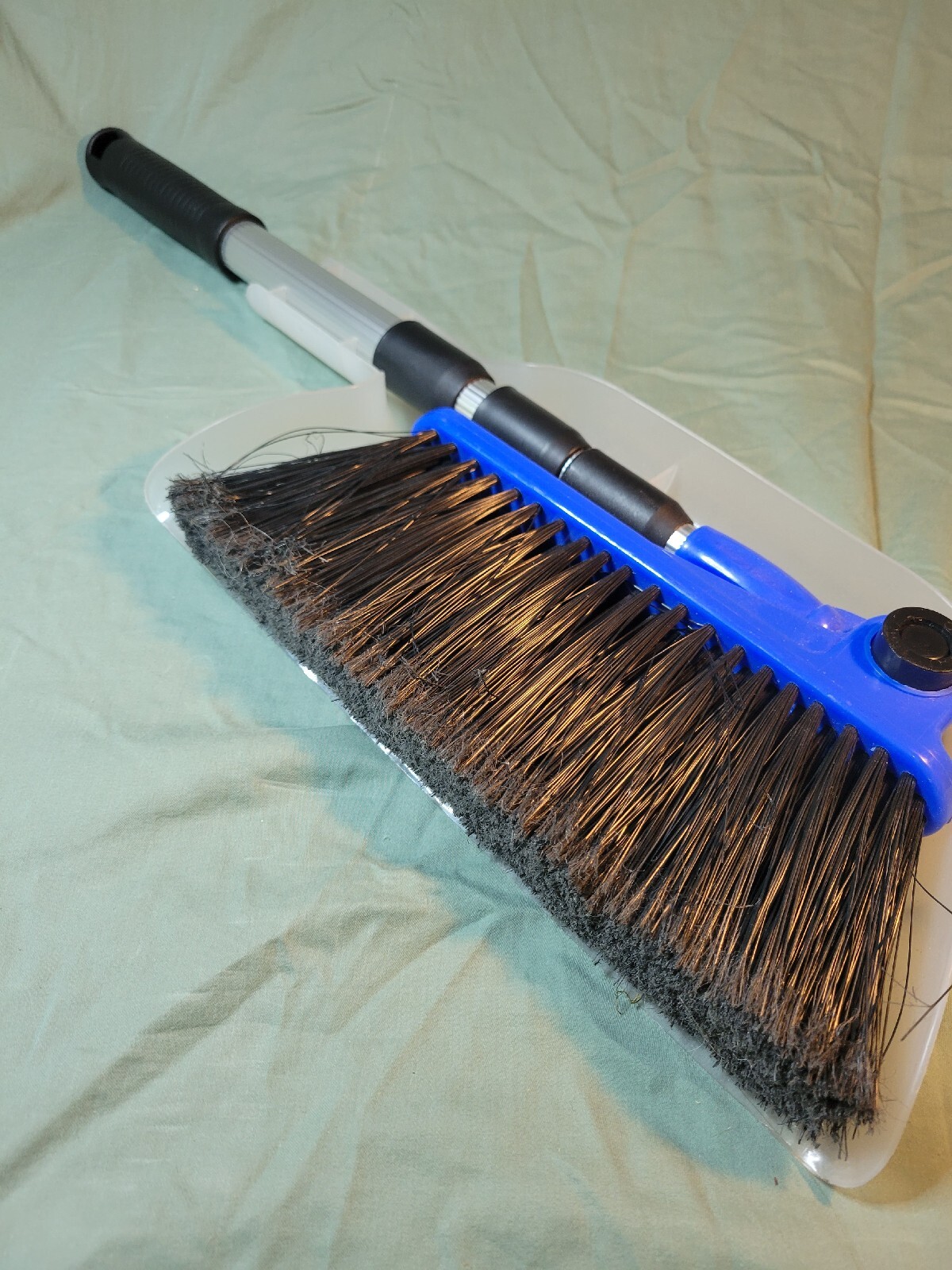 Camco RV Adjustable Broom and Dustpan Features a Telescoping Broom