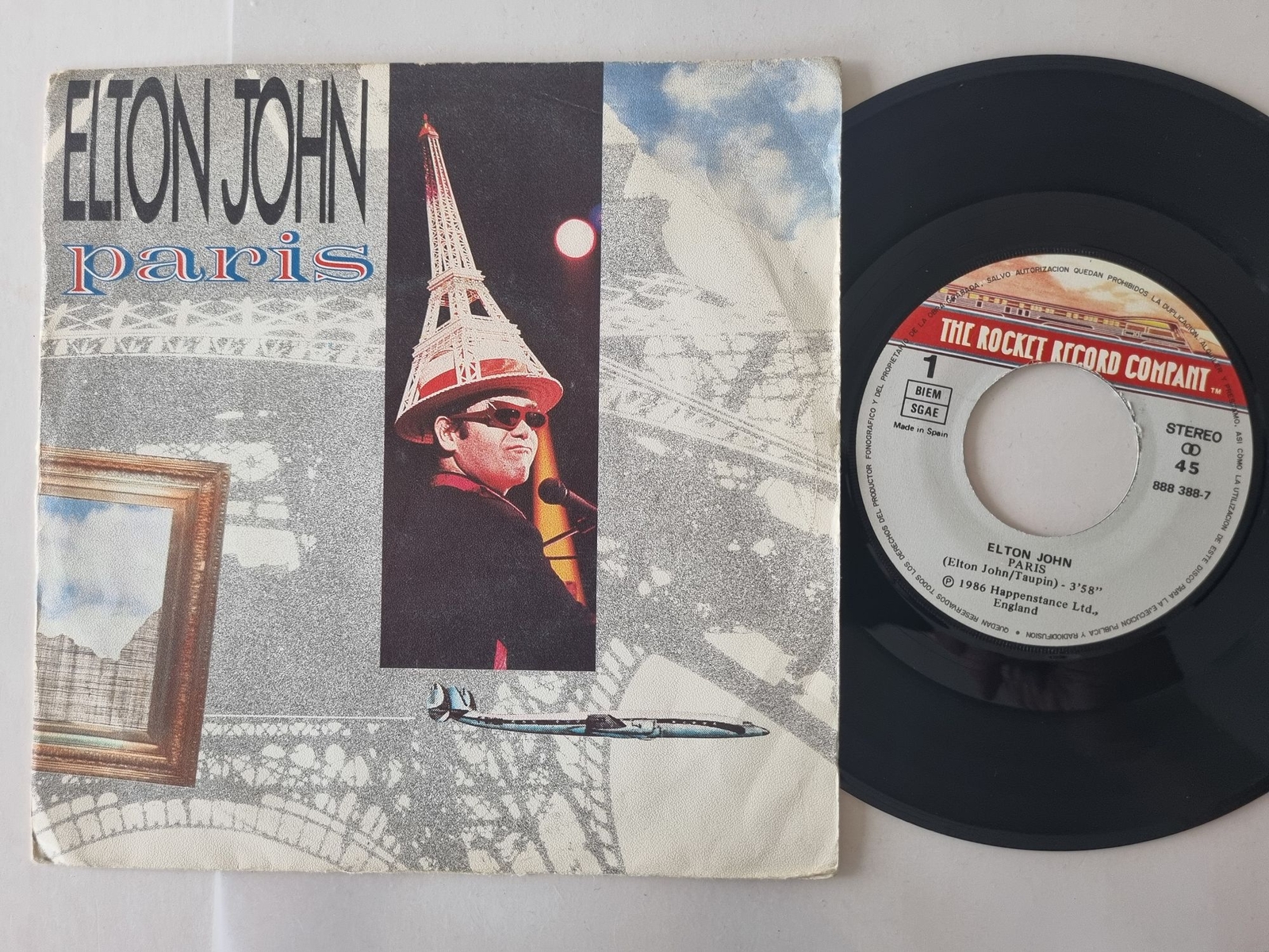 Elton John - Paris/ Gypsy heart 7'' Vinyl Spain