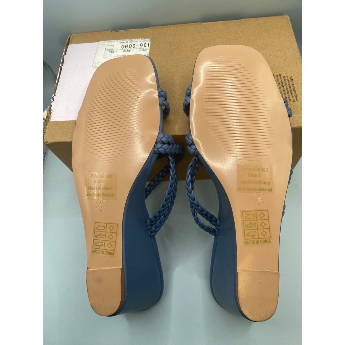 Journee Collection Women's Baylen Wedge Heeled Sandals Blue Size 8