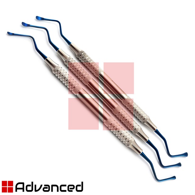 3Pcs Surgical Lucas Bone Curettes Dental Implant Extraction Oral