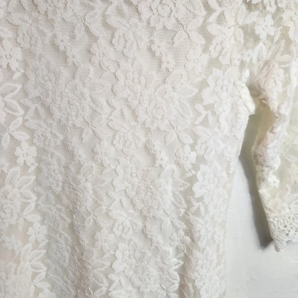 Vestido GRACE KARIN Niñas Marfil Cambio Encaje Marfil Con Mangas Talla 6Y Foto 2 de 4