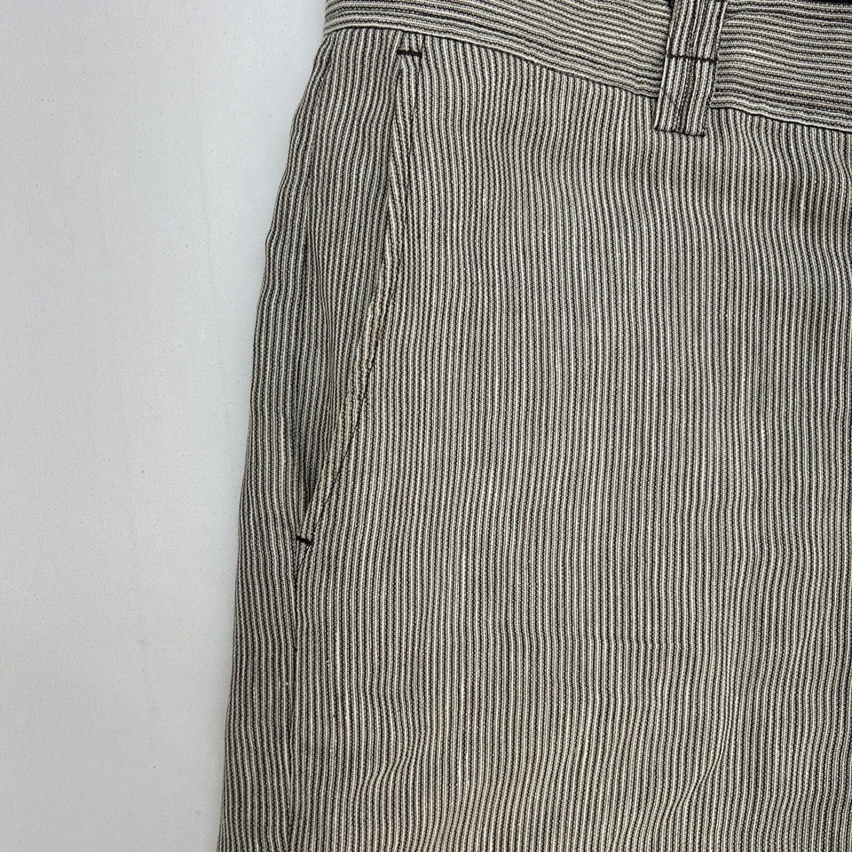 Tommy Bahama Relax Hombre Talla 38 Lino/Marrón Seda/Blanco Rayas Foto 3 de 4