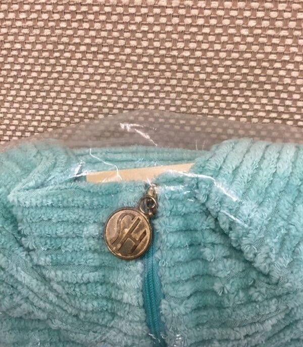 Vintage NWT Stan Herman for QVC AQUA 3/4 Zip Chenille Robe House Coat LARGE NEW eBay