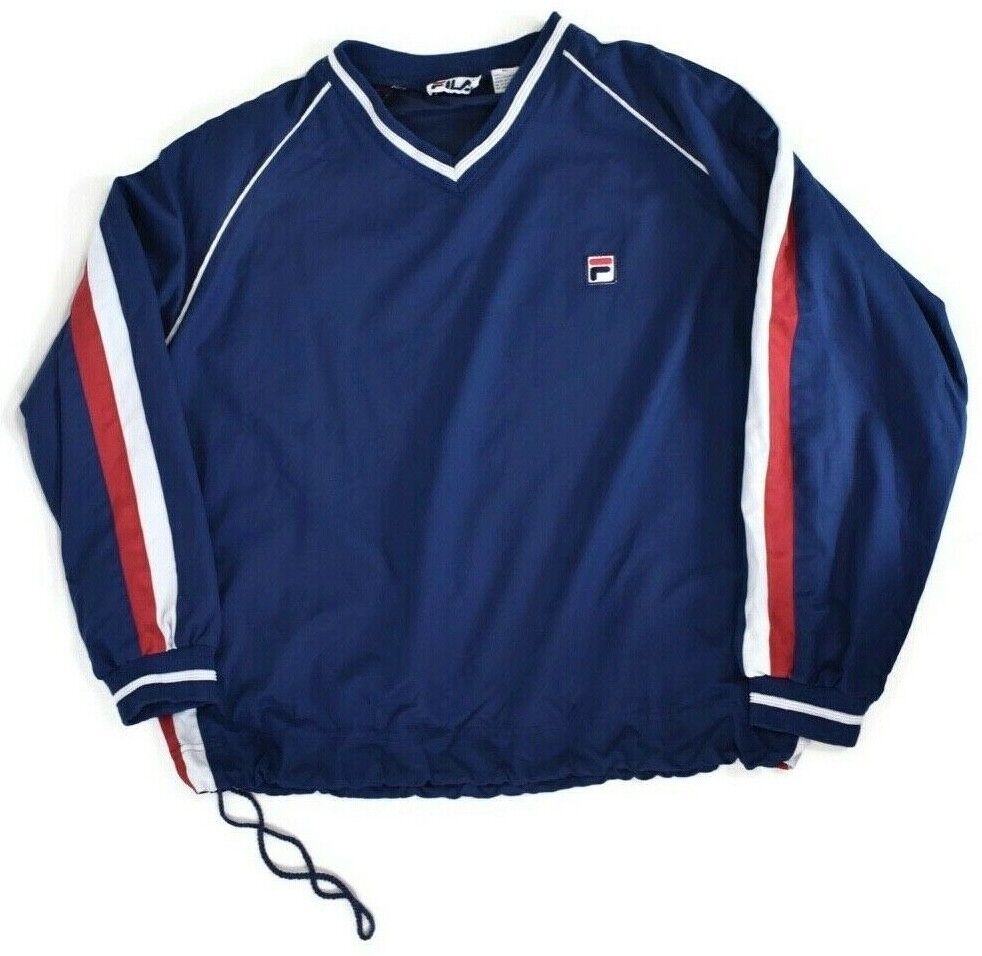 Giacca a vento uomo vintage Fila taglia XL manica lunga coulisse sportiva sportiva