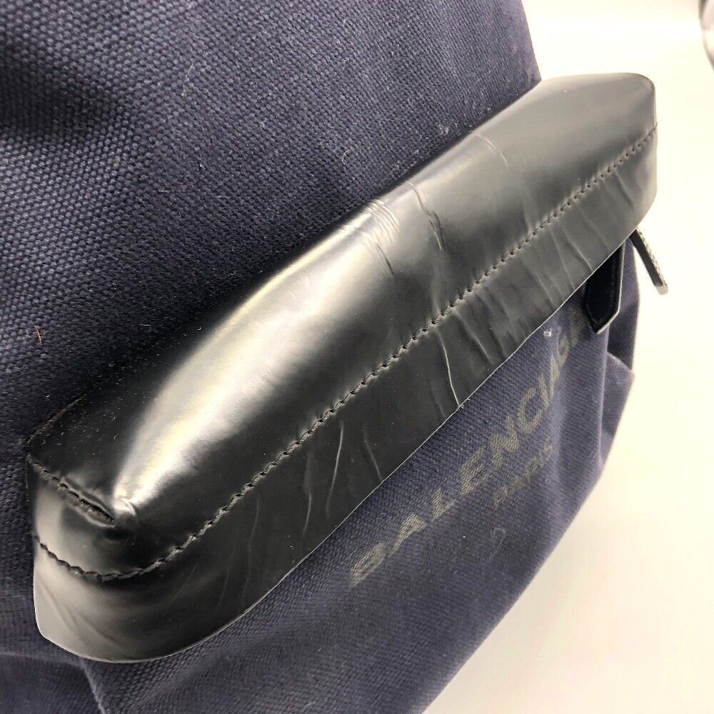 BALENCIAGA 392007 Backpack-Bag Canvas x Leather Navy/Black BALENCIAGA 392007 Backpack-Bag Canvas x Leather Navy/Black