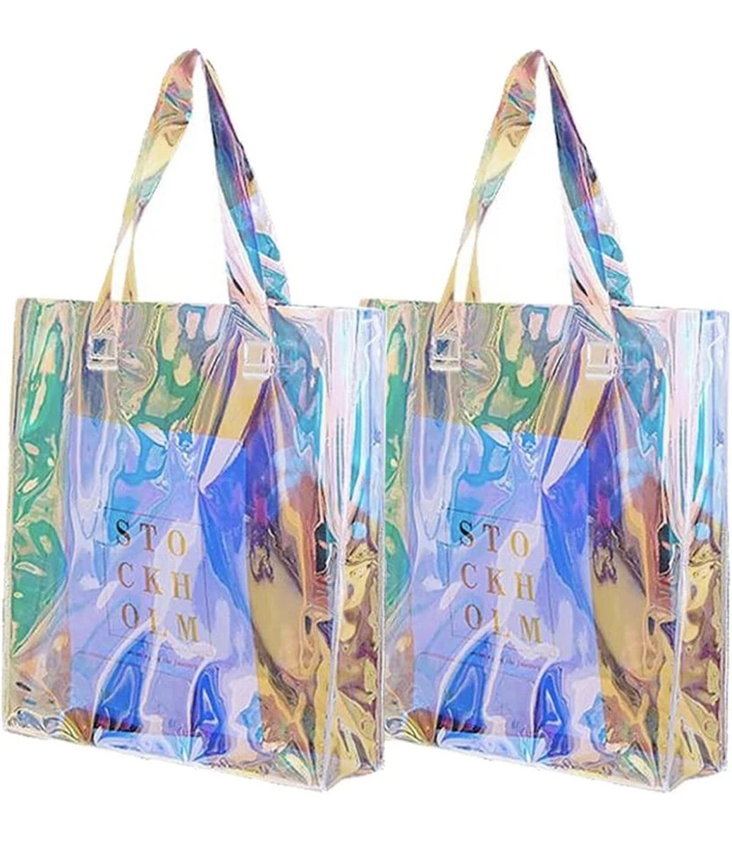 Iridescent clear shop tote bag