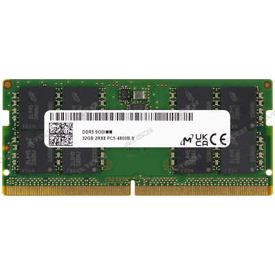 Micron 32GB 2Rx8 PC5-4800 SODIMM DDR5-38400 262-Pin Non-ECC Laptop