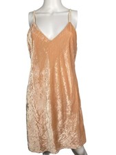 New WAYF Velvet Short Dress Pink Wedding Party Medium Boho Chic Lightweight