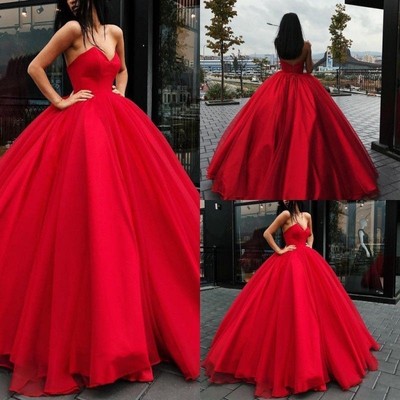 red black ball gown