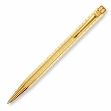 Caran d'Ache Ecridor Chevron Ballpoint Pen in Gilded - NEW in Box