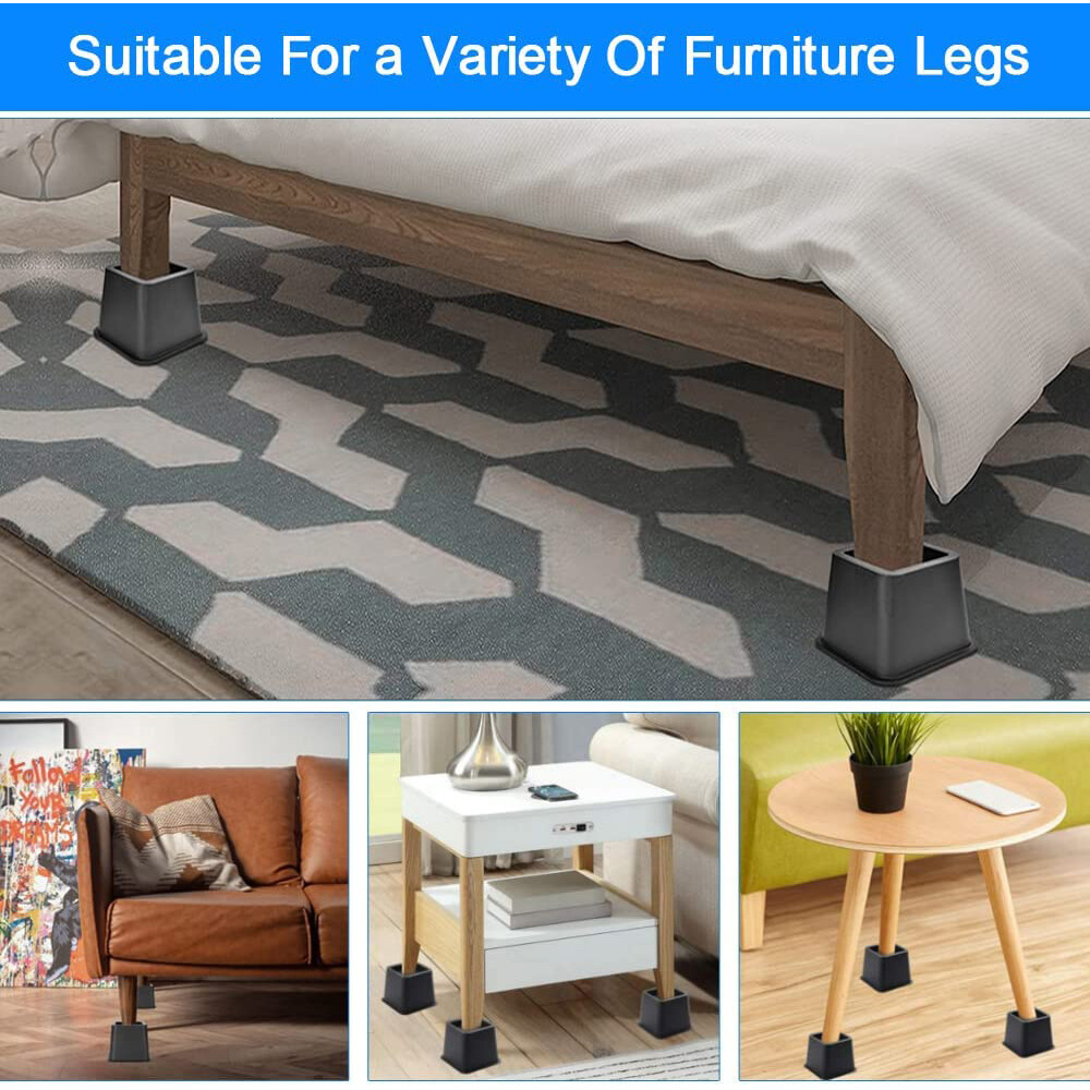 Bed Raisers 6inch Furniture Risers Table Leg Pad Chair Sofa Riser Feet