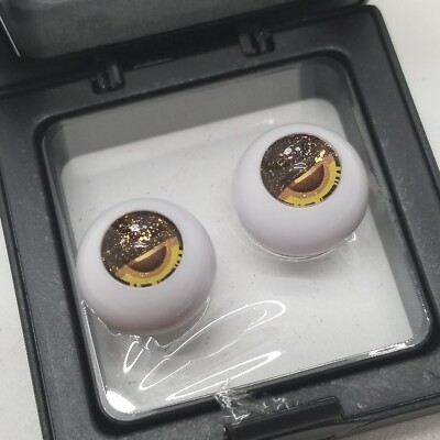 1/3 Bjd Eyes 18mm Sclera Iris 10mm Yellow Brown Shiny Plastic Doll Eyes