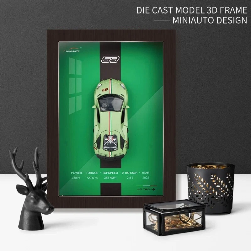 1:32 Scale Photo Frame Version Deicast Metal Sports Car Model Hanging Decoration - Image 2 of 4