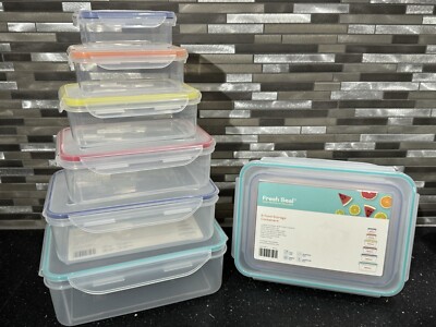 Premier Housewares Neu Doppelpack Fresh Seal 6 Stück Vorratsbehälter UVP 52£