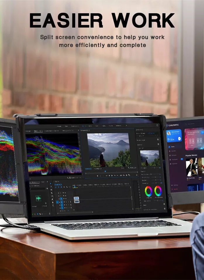 Portable Monitor Screen Extender Dual Monitor Workstation for 13-17.3'' Laptop - Image 2 of 4