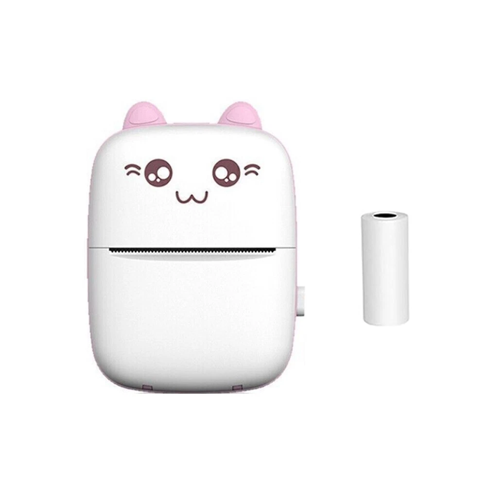 Portable Mini Bluetooth Thermal Printer with 6 Photo Rolls Wireless Pocket-Sized