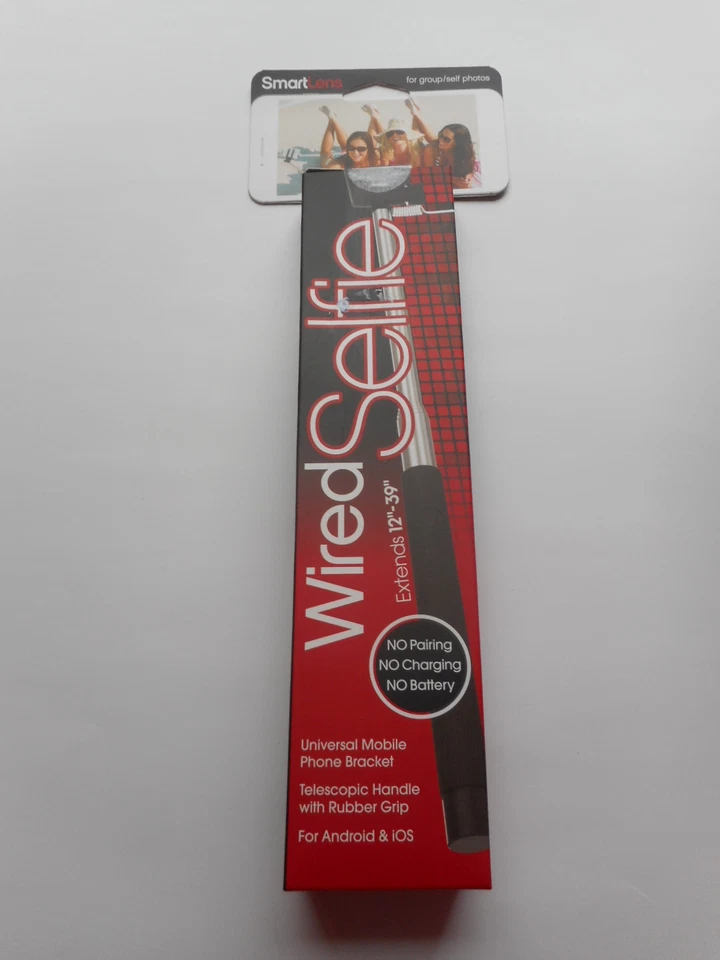 Universal Mobile Expandable Wired Selfie Stick For Android & iOS Pink or Black - Image 3 of 4