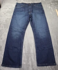 Wrangler Relaxed Bootcut Cowboy Jeans Men's Size 40 Inseam 30 Denim Blue Zip Fly
