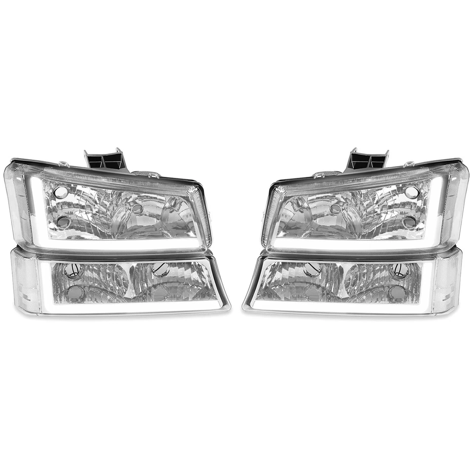 For 2003-2006 07 Chevy Silverado 1500 2500 3500 Headlights+Bumper Light LED DRL - Image 4 of 4