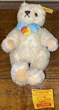 STEIFF "ORIGINAL SQUEEK TEDDY BEAR 0203/18 WHITE MOHAIR- MINIATURE 7"