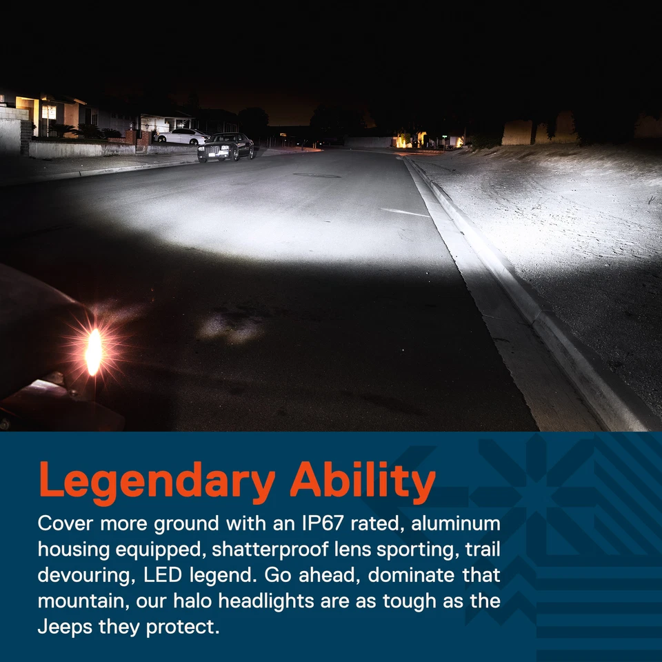 7英寸圆形HALO CREE LED H4车头灯适用于吉普牧马人JK TJ LC CJ配件 — 第 3/4 张图片