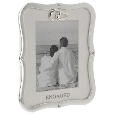 Shudehill Geschenkartikel Hochzeitsrahmen - Verlobt, Hochzeit, Mr & Mrs 6x4 Silber 