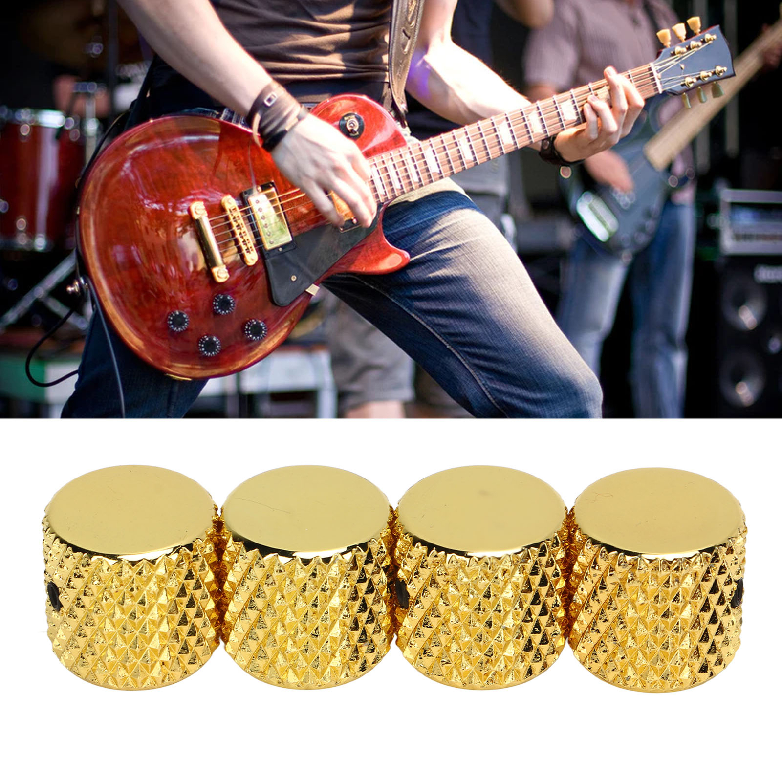4Pcs Guitar Dome Knobs Speed Control Volume Tone Adjustment Electric