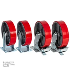 8" x 2" Swivel Caster Polyurethane Wheel w/Brake (2) Rigid (2)1250lb ea ToolBox