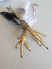 HEXit - Chicken Foot - Voodoo Protection Gold Fingers - Hand Made - Witch Wicca