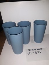 5 Tupperware 873 12 Oz Blue Tumblers Cups