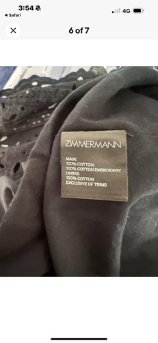 Zimmermann Pavilion Broderie Day Dress Size 2 (AU 10-12/ US 6-8) Black - Picture 9 of 15