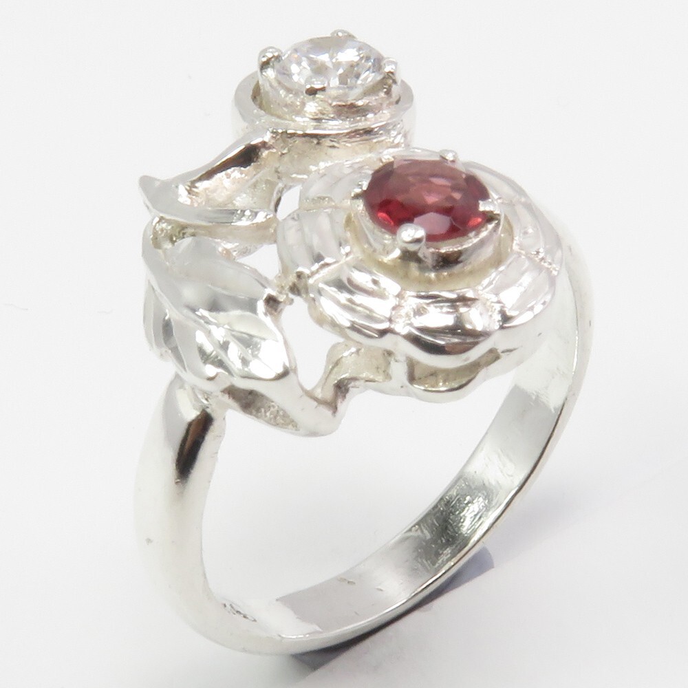 SALE PROMOTION DISCOUNT GARNET CUBIC ZIRCONIA 925 Silver Ring SZ 7.75