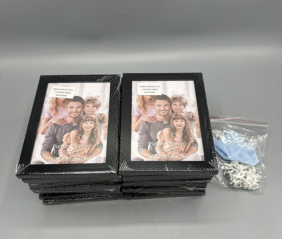 Bulk Small Black Picture Photo Frames 3.5x5, Set of 18 Table or Hang