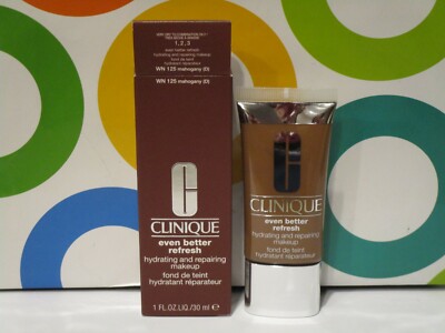 CLINIQUE ~ EVEN BETTER REFRESH REPAIRING MAKEUP ~ # WN 125 MAHOGANY ~ 1 OZ BOX
