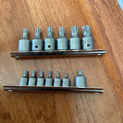 Chrome Vanadium Torx Bit Socket Set T-10 Thru T-30 And T-40  T-60 New Old Stock