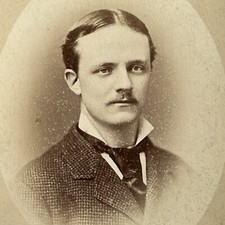 Antique Cabinet Card Photograph Man Harvard 1874 ID Washington Montreal Canada