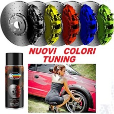 Kit vernice pinze freni spray alta temperatura per auto e moto giallo fluo verde
