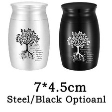 7 4.5cm Tree of Life Stainless Steel Small Urn for Human Pet Ashes Keepsake Gift