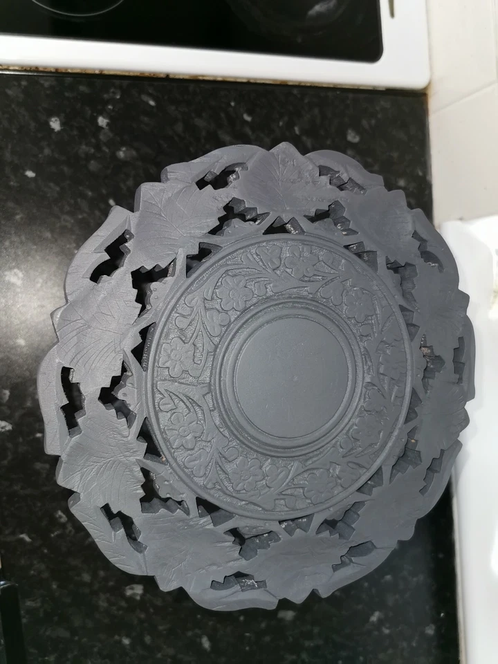 TABLE D'APPOINT BOIS SHEESHAM MANGO SCULPTÉE INDIENNE EN BALUSTRADES F&B - Photo 3/4