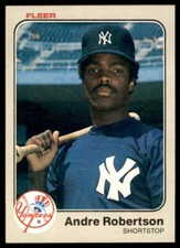 1983 Fleer - #396 Andre Robertson New York Yankees Baseball Card