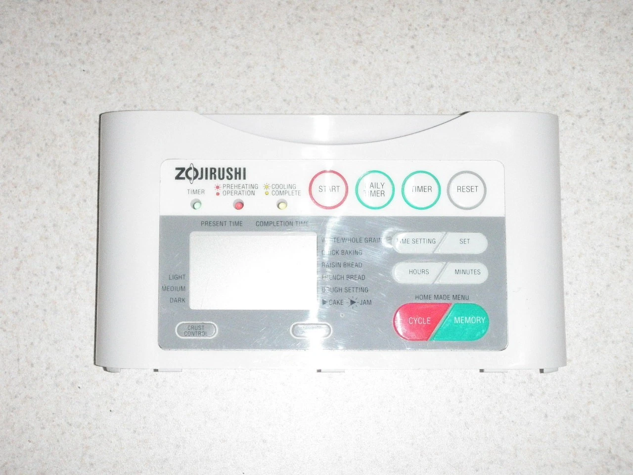 Zojirushi Bread Machine Control Panel for Model BBCC-S15A