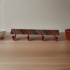 Anthropologie Striped Metal Wall Hook Rack Re...