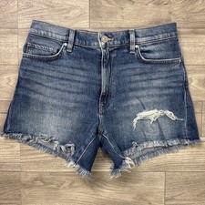 Women's Hudson Devon Denim Jean Shorts Frayed Hem Distressed Medium Wash sz 27