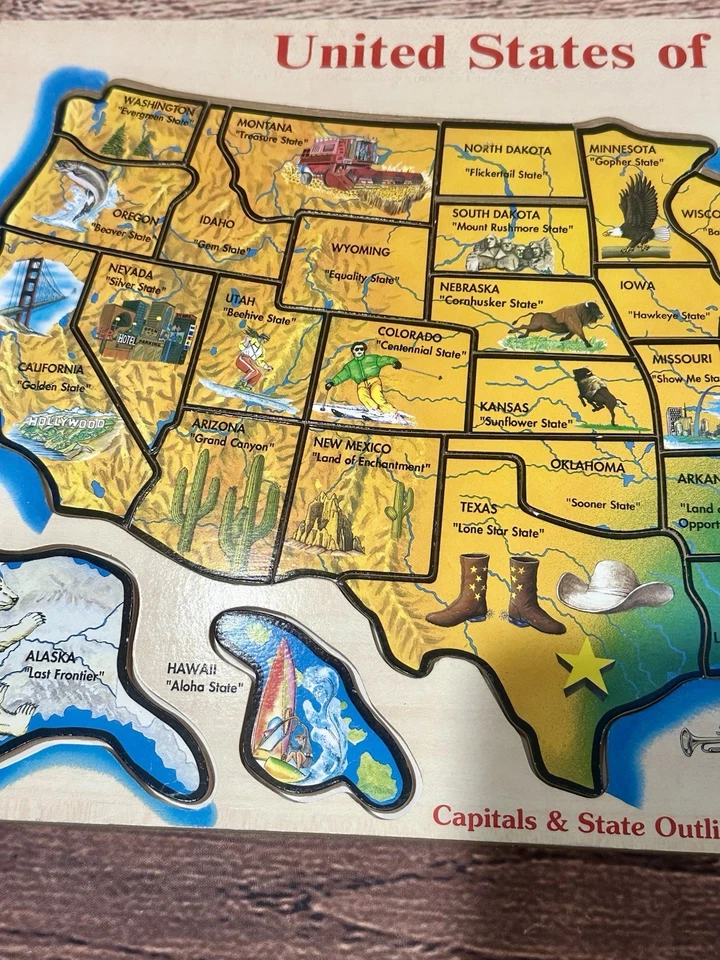 United States of America States & Capitals Deluxe Educational Learning Puzzle - Image 4 of 4