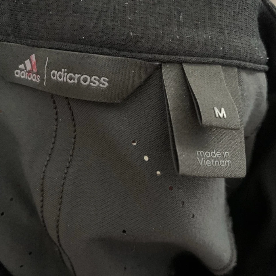 Adidas Adicross Tech Henley Hombres Talla Mediana Negra Botón a Presión Camiseta Elastizada Foto 2 de 4