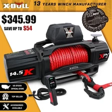 X-BULL Electric Winch 14500LBS 12V Synthetic Rope Towing Truck Trailer Winch 4WD