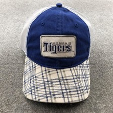 Memphis Tigers Hat Cap Strap Back Mens One Size Blue Patch Spell Out  Plaid Mesh